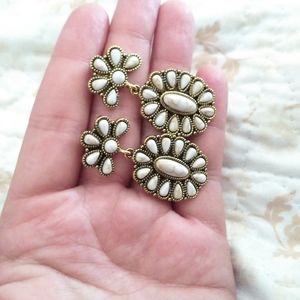 Western White Earrings